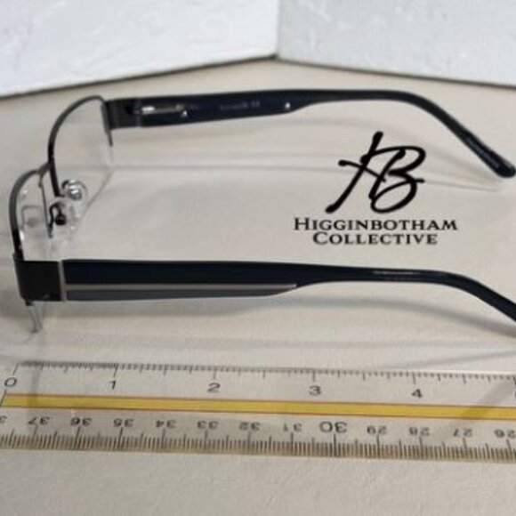 New BENELLI Eyeglasses Frames B102 55-19-145 Color Gun Half Rim w/ Sleeve - Picture 3 of 14